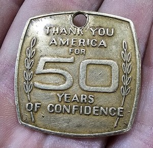 Vintage 1960's Chevrolet "Symbol of Quality" Keychain Fob Accessory Bowtie OEM