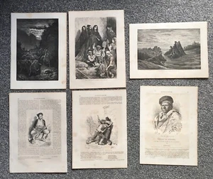 Lot of 6 Gustave Dore engravings, c 1860, Spain, Andalusia - Picture 1 of 9