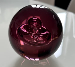 Deep Purple Glass Bubble Paperweight - Picture 1 of 3