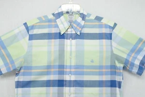 Brooks Brothers Regent Shirt Men's Medium Blue Green Check Plaid Supima Oxford - Picture 1 of 7