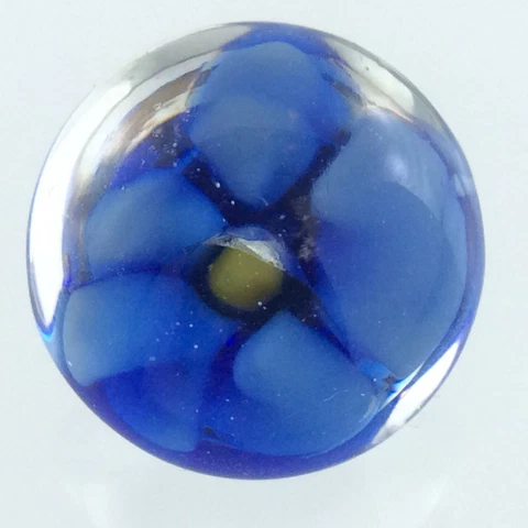 Murano Style Blown Glass Round Garment Button .5in Floral Pattern 764C Cover