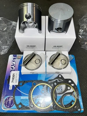 1989 90 91 92 93 94 95-01 Yamaha Enticer ET400 ET410 Pistons/Gaskets Rebuild KIT - Image 1 of 2