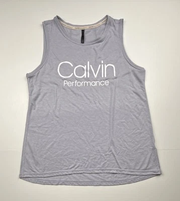 Camiseta sin mangas Calvin Klein Performance azul talla mediana logotipo frontal absorbente de humedad Foto 1 de 4