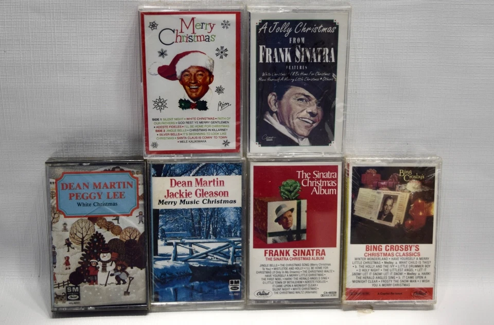 6 Christmas Holiday Cassette Tapes Dean Martin, Frank Sinatra, and Crosby-New - Image 1 of 4