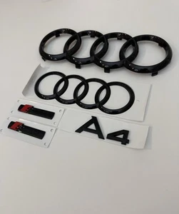 JUEGO 2 X S-Line para Audi A4 B8 2009-2016 insignias negras brillantes - Imagen 1 de 2