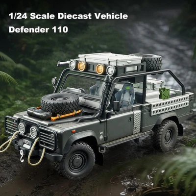 1:24 Diecast Vehicle for Land Rover Defender 110 Model Truck Toy w/ Sound Light - Image 1 of 4