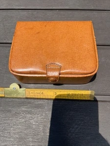 Vintage Pigskin Leather Small Men’s Jewelry Box Travel Vanity Case Trinket Penny - Picture 1 of 6