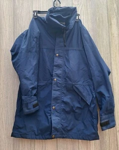 Giacca vintage REI Gore Tex adulto grande con cappuccio blu pioggia escursionismo outdoor impermeabile - Foto 1 di 21