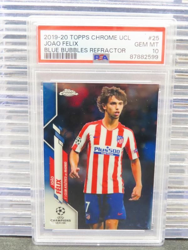 2019-20 Topps Chrome UEFA Joao Felix Blue Bubbles Refractor SP #25 PSA 10