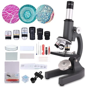 Gray Microscope for Adults Kids 40-2000X Magnification Compound Microscope wi - Picture 1 of 5