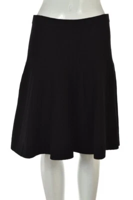 NUEVA Falda Chelsea &amp; Theodore Talla L Negra Sólida Línea A Hasta la Rodilla Nueva con Etiquetas Foto 1 de 4