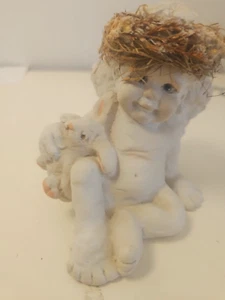 Vintage DREAMSICLES 1991 Baby Engel Figur mit Hase - signiert von Kristin - Bild 1 von 5