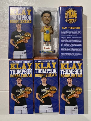 Lot of (5) New GS Warriors Klay Thompson 2017 Championship Bobbleheads LOOK! Cover