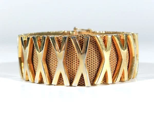 Henkel & Grosse Pforzheim 60er Jahre Alpacca / Gold Armband ° Flexarmband (2) - Bild 1 von 5