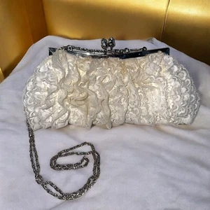 Vintage Lace Bridal Clutch Formal Evening Purse Wedding Handbag Women’s - Picture 1 of 16