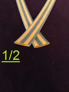 Tubo termorretráctil poliolefina 1/2" pulgada 12,7 mm AMARILLO/VERDE 2:1 (1 PIE) - Imagen 1 de 6