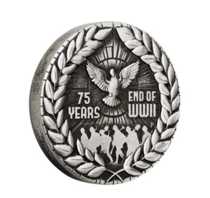 Silbermünze Australien 2 Unzen Antique Finish 75 Jahre Ende 2. Weltkrieg 2020 - Bild 1 von 4