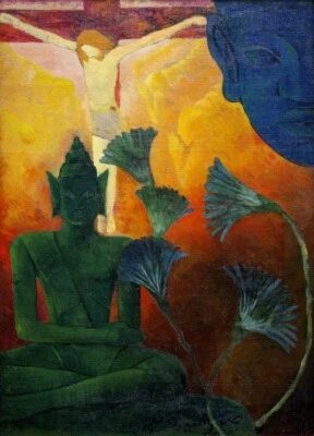 Christ and Buddha Paul Ranson 1880 Nabi Symbolist Religious Art Print - Image 1 of 2