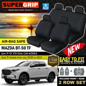 SuperGrip Black Neoprene Seat Covers Mazda BT-50 TF XTR GT BT50 2ROW 7/2020-2025 - Picture 1 of 9