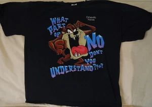 Vintage Looney Tunes Taz T-Shirt Size XL Tazmanian Devil Florida Y2K Gildan - Picture 1 of 5