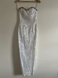 LORALIE Damen Maxi Schlupf Brautkleid verziert Schmuck Metallic Spitze Vintage - Bild 1 von 23