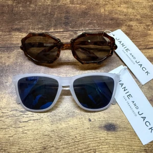 New Janie And Jack Toddler Sunglasses 2 pairs White and Brown 4 Years Old - Picture 1 of 4