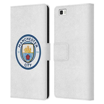 OFFICIAL MANCHESTER CITY MAN CITY FC BADGE LEATHER BOOK CASE FOR HUAWEI PHONES 2 - Image 1 of 4