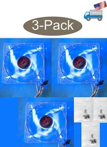 3-Pack: Enermax Twister 92mm x 25mm Blue LED 3pin 12V 0.4A PC Case Cooling Fan - Picture 1 of 15