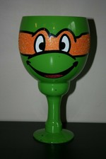 Teenage Mutant Ninja Turtle Glass Goblet Chalice TMNT Collectible 2009 rare 