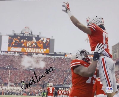 Chris Olave Signed Autographed Ohio State Buckeyes 8x10 Photo Champs Psa/Dna - Image 1 of 2
