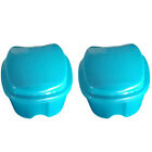 2pcs Denture Box Deture Bath Case Dentures Retainer Cleaning Case