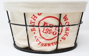 Bath & Body Works Est 1990 Basket Storage Black Wire Cream Canvas Bag New NWT - Picture 1 of 3