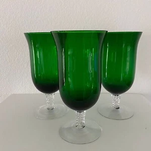 3er Set grüne Gläser Wein Unikat 7" - Bild 1 von 6