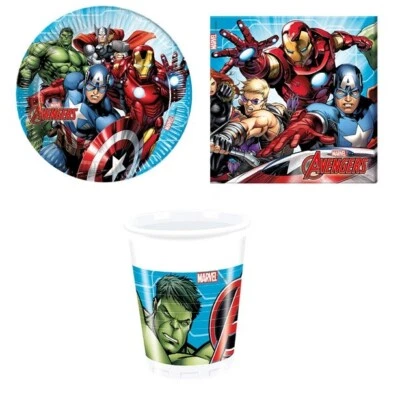  KIT ADDOBBI FESTA COMPLEANNO AVENGERS PIATTI coordinati supereroi - Immagine 1 di 2