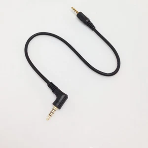 gold 20cm 3.5mm TRRS 3Ring 4Pole Male to 90 right Angle Male Audio Cable aux - Picture 1 of 4