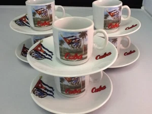 Cuban Espresso coffee cup set 12 pc cup saucer Taza ISLA CUBA Cafesito cubano - Picture 1 of 8