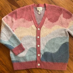Yitai Pastel Wave Mohair Cardigan Multicolor Size 2XL - Picture 1 of 13