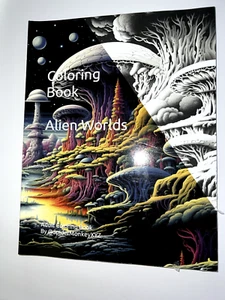 Alien Worlds BY Spidermonkey Xyz Paperback Coloring Book - Picture 1 of 2