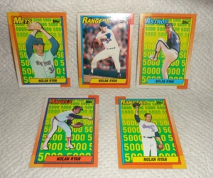 NOLAN RYAN--1990 TOPPS 5 CARD SET--Mets, Astros, Angels, Rangers--L@@k - Picture 1 of 2