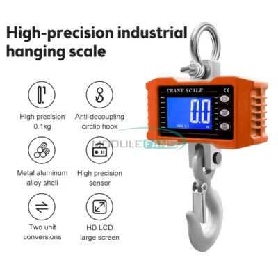 Digital Hanging Scale 1000kg/ 2204lbs Portable Heavy Duty Crane Scale Hook Scale - Image 1 of 4