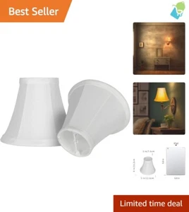 Set of 2 Unfinished White Lamp Shades - 3"W x 6"H - Easy Clip-On Installation - Picture 1 of 10