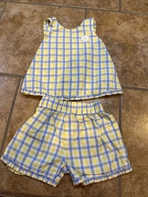 Vintage 2000s Y2k Miniwear Infant Girl Summer Plaid Outfit 3-6month - Image 1 of 4