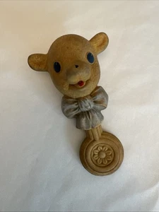Vintage 5,5" REMPEL Mid Century Gummi flauschig das Lamm Quetschspielzeug Rassel Beißring - Bild 1 von 7