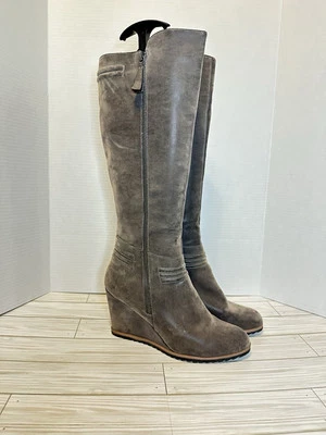 Nicole Evlyn Women's Gray Comfort Wedge Zip Up Boots Shoe Size 10 M - Image 1 of 4