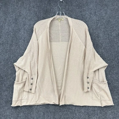 Cárdigan Suéter Democracy Frente Abierto Beige Mujer’s Pequeño Ligero Dolman Foto 1 de 4