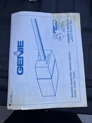 Genie ScrewDrive Garage Door Opener Manual Series SD8000 SD9000 original receipt - Image 1 of 4