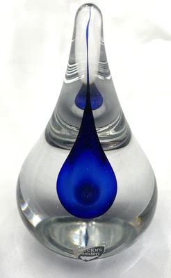 Orrefors Intermezzo Teardrop Paperweight Excellent Condition 4-1/8" H 2-5/8" D - image 1 of 4