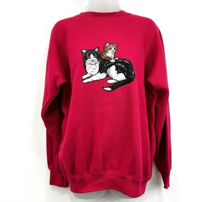 Sudadera De Colección Hanes Her Way Para Mujer L Rosa Caliente Gato Loco Dama Años 90 Hecha en EE. UU. Foto 1 de 4
