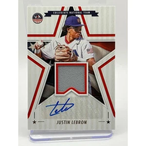 2025 Panini Stars & Stripes JUSTIN LEBRON Jersey Patch Auto USA National Team - Picture 1 of 2