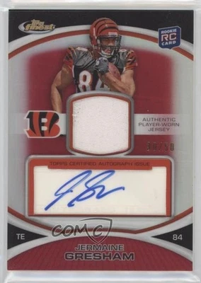 2010 Topps Finest Rookie Red Refractor /50 Jermaine Gresham RPA Patch Auto RC - Image 1 of 2